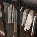 47,2 Grande Armoire LED Lumineuse Placard à Portes en Verre Entièrement en Verre