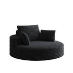 Fauteuil pivotant simple en velours côtelé et chenille avec rembourrage en mousse