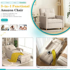 AECOJOY Fauteuil Convertible 3-en-1 avec Oreiller et Dossier Réglable