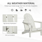 Chaise Adirondack pliante, chaises longues de plage en plastique HDPE toutes saisons pour terrasse et mobilier de jardin