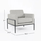 Fauteuil club moderne HomePop rembourré avec cadre en métal