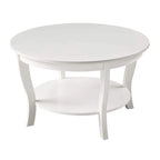 Table basse ronde avec étagère