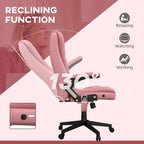 Chaise de bureau de massage vibrante à dossier haut HOMCOM avec 6 points de vibration, chaise d'ordinateur inclinable et chauffante en cuir PU