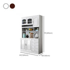 Buffet de cuisine en bois blanc avec casier à vin intégré