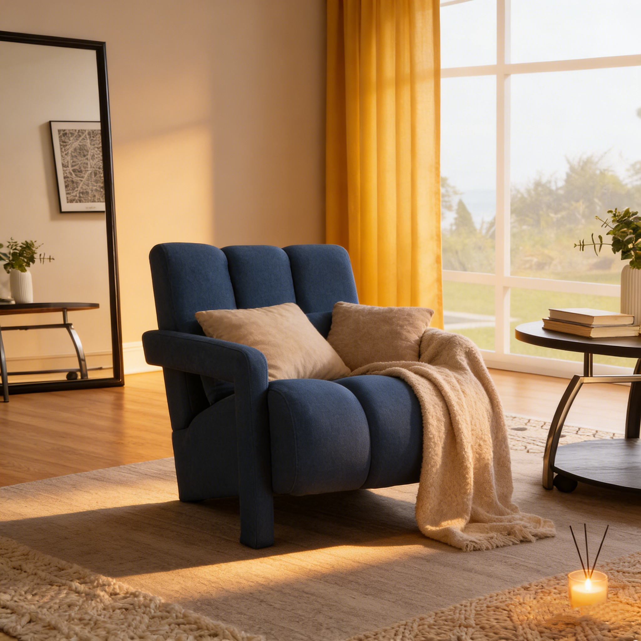 Modern Linen-Upholstered Accent Chair