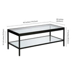 Table basse Alexis en métal et verre