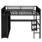 Lit mezzanine taille XL avec armoire intégrée