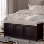 Banc de rangement ouvert en bois massif John Louis Home
