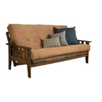 Ensemble futon rustique en noyer grand format avec matelas
