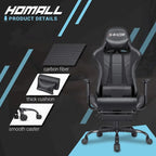 Chaise de jeu avec repose-pieds - Chaise de bureau ergonomique