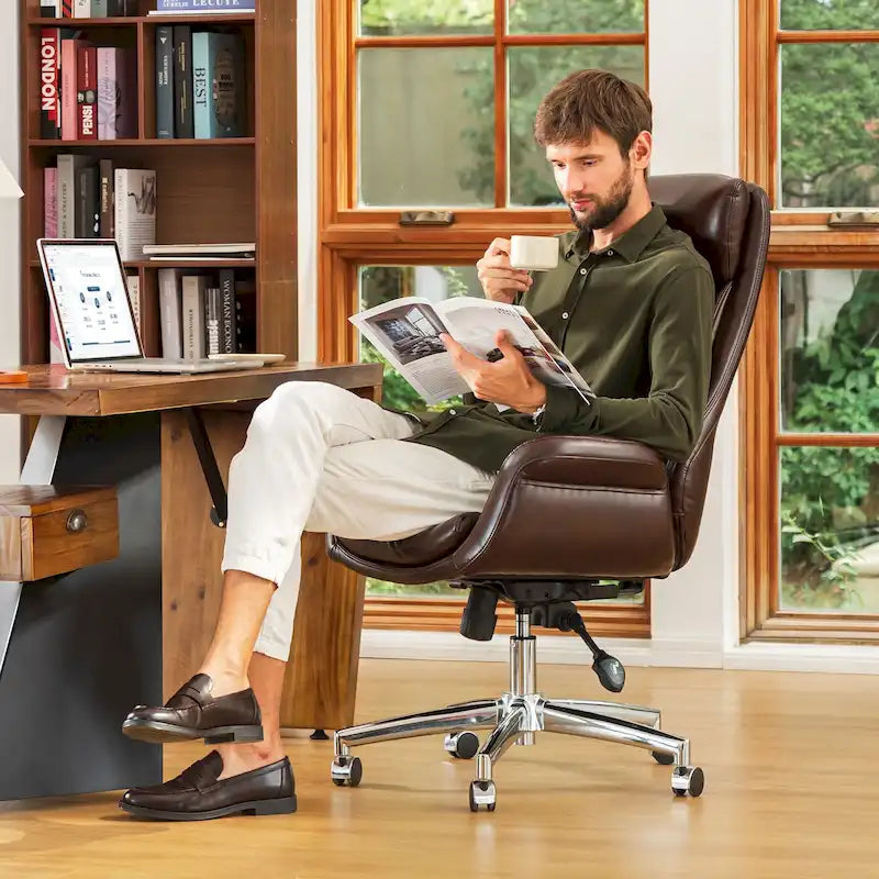 Chaise de bureau en similicuir - Pivotante - Plusieurs coloris