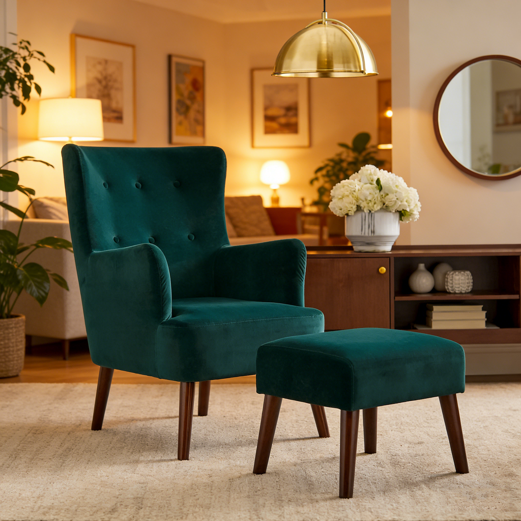 Chair and Footstool Set