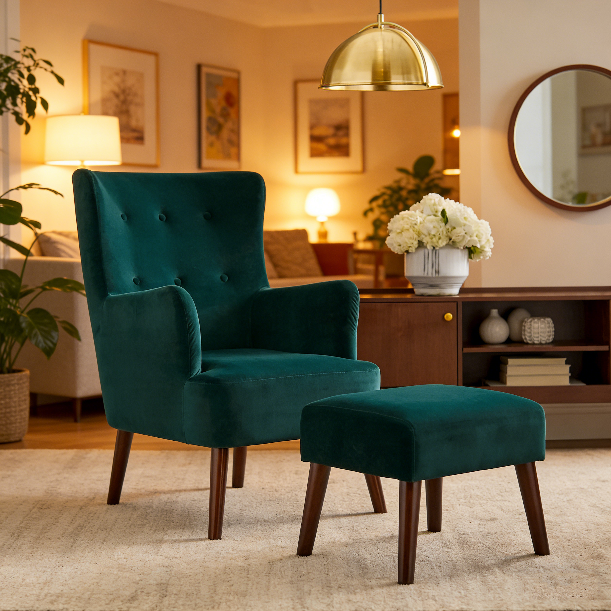 Chair and Footstool Set