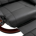 Fauteuil inclinable manuel pivotant en similicuir HomCom avec repose-pieds confortable et relaxant