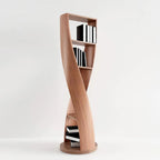 Bibliothèque verticale contemporaine en bois à 5 niveaux Hourglass