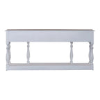 Console de hall 72 po blanc antique et écorce vieillie