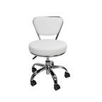 Tabouret court Dayton réglable de 13 à 15, avec dossier, blanc - N/A