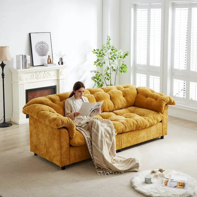 99.2  Canapé profond Chenille Confort, Canapé nuage moelleux tapissé