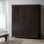 Grain Wood Furniture Armoire Shaker en bois à 3 portes - 60x72x22
