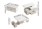 Table basse relevable pliable avec 4 tabourets et rangement