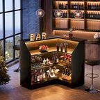 Meuble de bar d'angle avec porte-verres pour pub à domicile