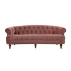 Canapé capitonné chesterfield La Rosa 84 en velours, style moderne du milieu du siècle
