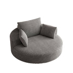 Fauteuil pivotant simple en velours côtelé et chenille avec rembourrage en mousse
