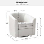 Fauteuil Cuenca moderne en tissu avec piètement pivotant