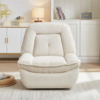 Fauteuil inclinable pivotant et coulissant en velours côtelé avec repose-pieds pour salon