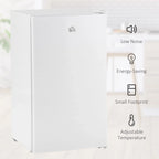 Mini-réfrigérateur de 3,2 pi³ avec congélateur, réfrigérateur compact à porte unique avec thermostat réglable pour chambre à coucher