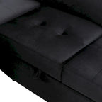Canapé d'angle convertible 5 places en L 84,75 po avec pouf de rangement, rangement de bras dissimulé et chargement USB pour salon