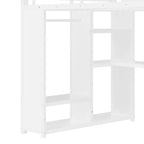 Lit mezzanine queen - Armoire et bureau intégrés, Cadre métallique avec étagères