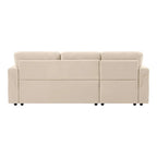 Canapé d'angle réversible avec lit gigogne, méridienne de rangement, pieds durables,