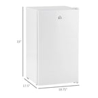 Mini-réfrigérateur de 3,2 pi³ avec congélateur, réfrigérateur compact à porte unique avec thermostat réglable pour chambre à coucher