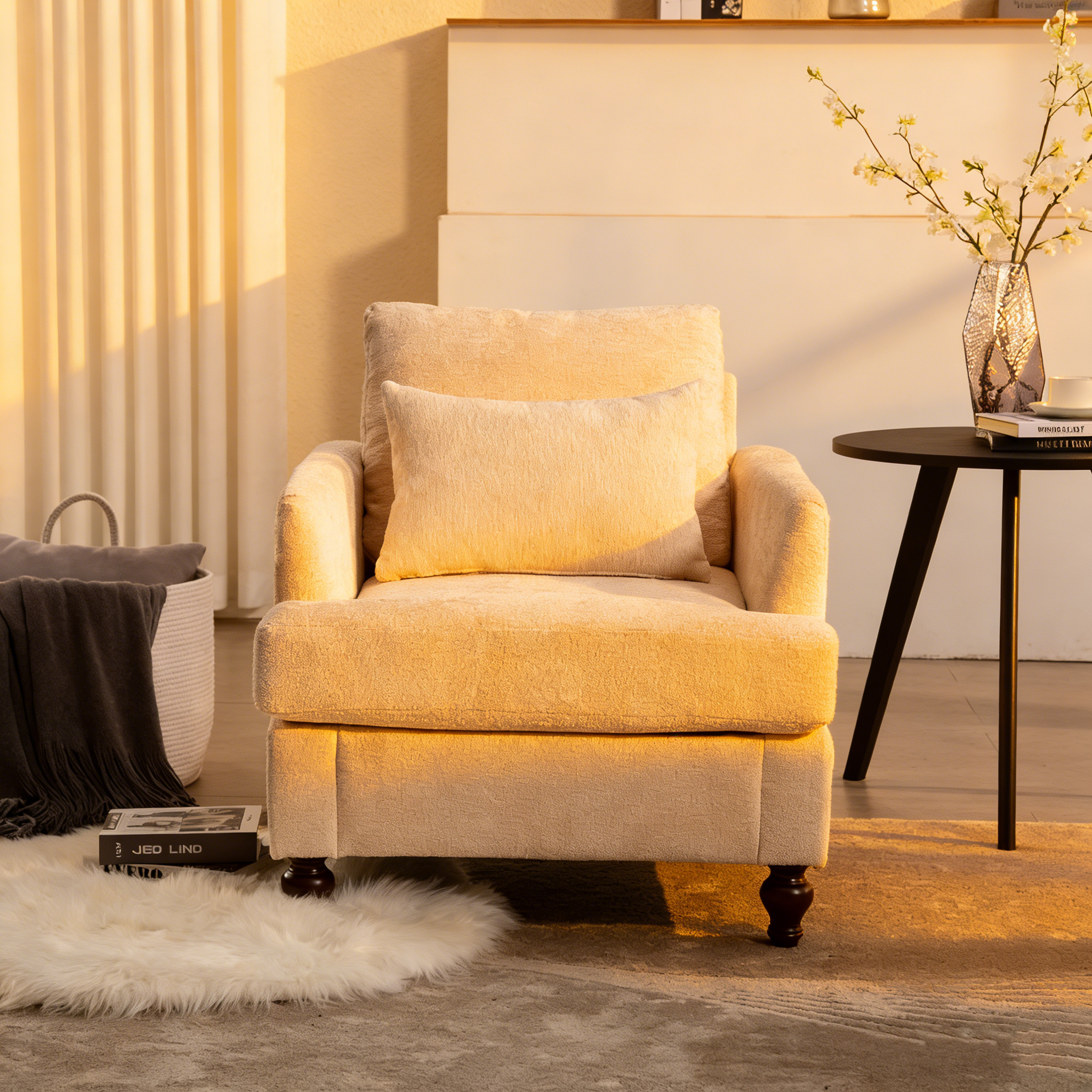 Modern Accent Chair Lounge Chair,Wood Frame Armchair