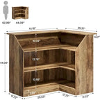 Meuble de bar d'angle avec porte-verres pour pub à domicile