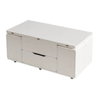 Table basse relevable pliable avec 4 tabourets et rangement