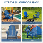 Chaise Adirondack pliante, chaises longues de plage en plastique HDPE toutes saisons pour terrasse et mobilier de jardin