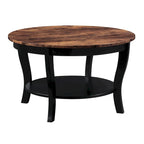 Table basse ronde avec étagère