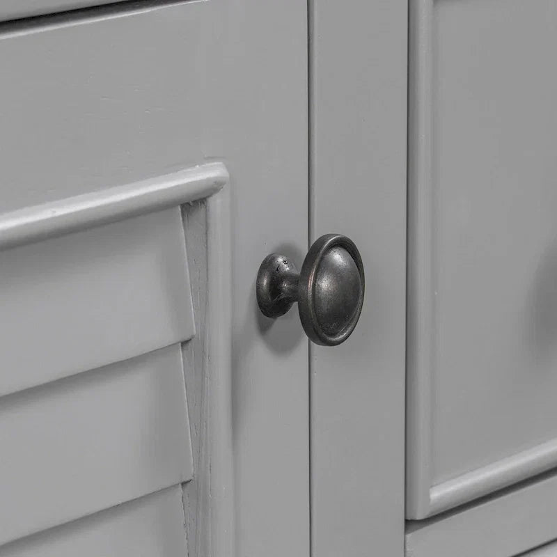 Meuble-lavabo avec vasque en céramique, deux placards et cinq tiroirs