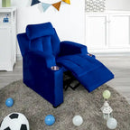 Fauteuil inclinable de luxe pour enfants avec repose-pieds, appuie-tête et 2 porte-gobelets, en microfibre, pour les enfants de 3 ans et plus