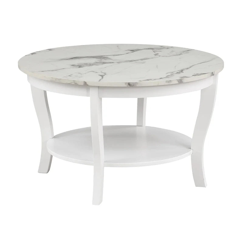Table basse ronde avec étagère
