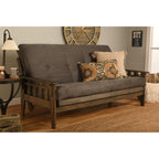 Ensemble futon rustique en noyer grand format avec matelas