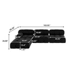Canapé d'angle modulable noir en velours