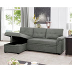 Canapé d'angle réversible avec lit gigogne, méridienne de rangement, pieds durables,