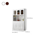 Buffet de cuisine en bois blanc avec casier à vin intégré