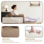 Fauteuil pivotant simple en velours côtelé et chenille avec rembourrage en mousse