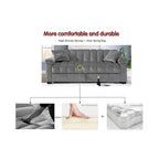 Canapé-lit convertible en velours de 82,7 po avec 2 oreillers
