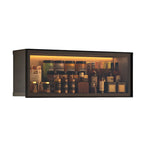 Vaisselier de cuisine en verre mural flottant en métal gris