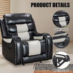 Grand fauteuil inclinable en similicuir de style américain pour salon
